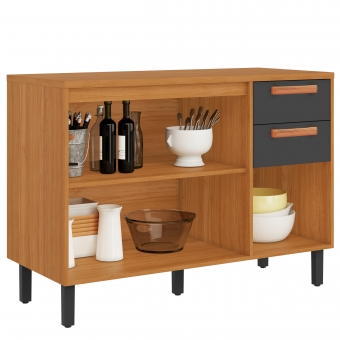 Balcão de Cozinha Júpiter 1.20m 3 Portas e 2 Gavetas