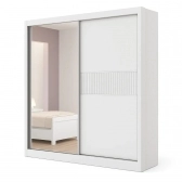 Guarda-Roupa Solteiro Houston 2 Portas de Correr 100% MDF - Branco