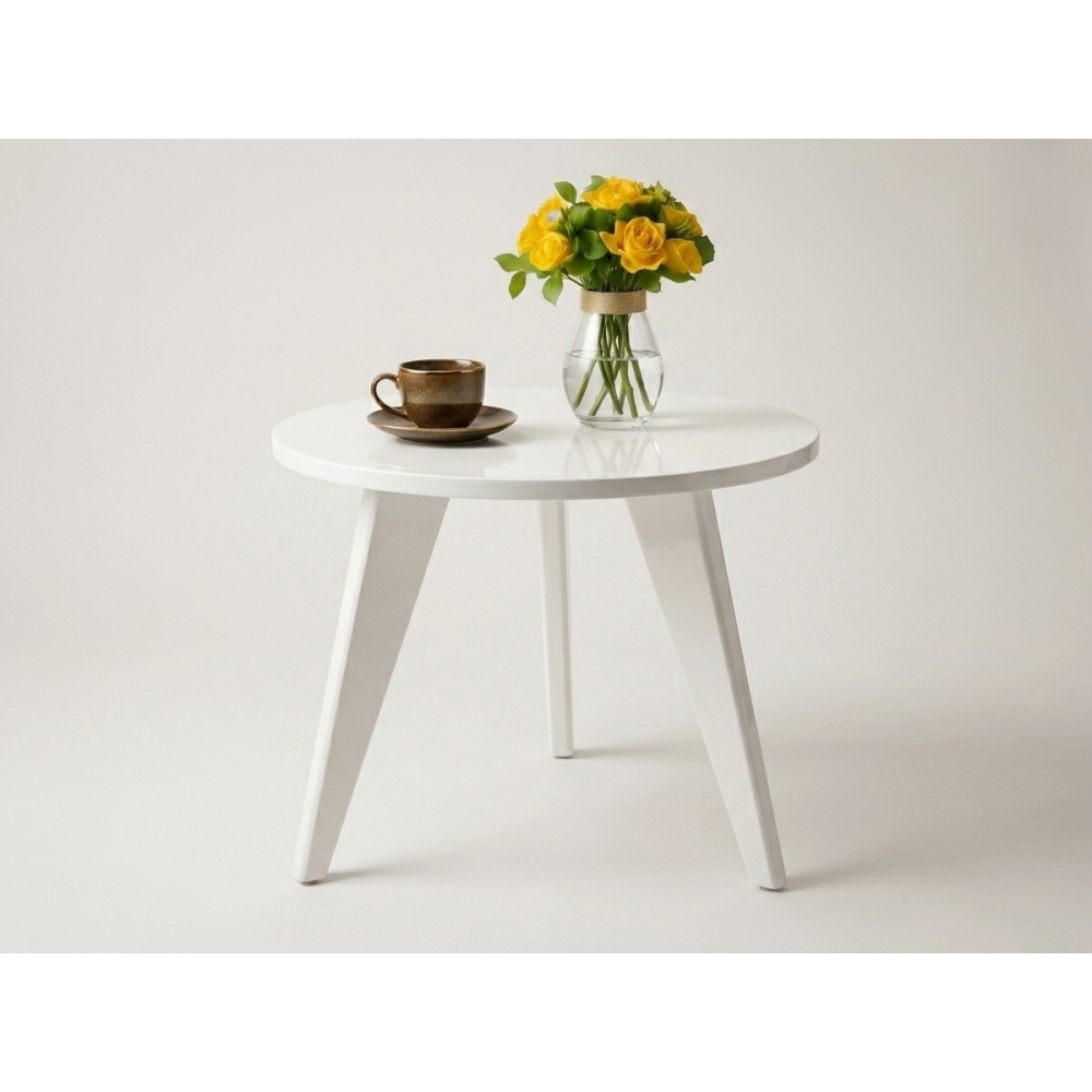 Mesa de Centro Ivy Redonda com Tampo em Espelho - Off White