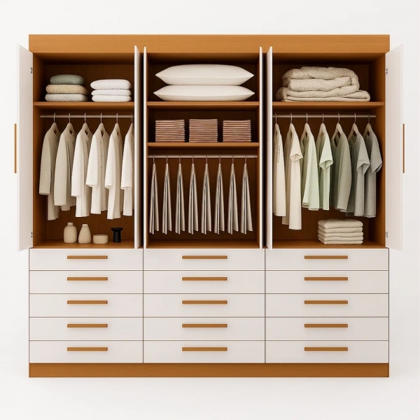 Guarda-Roupa Casal Austin Plus 6 Portas e 12 Gavetas - Cinamomo