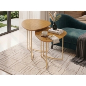 Mesa Lateral Lírios Orgânica Cedro Dourado