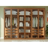 Guarda-Roupa 6 Portas Lumina LED Amêndoa C.Safira