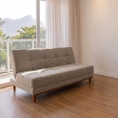 Sofá-Cama 3 Lugares Madrid Reclinável com Espuma D26 - Linho