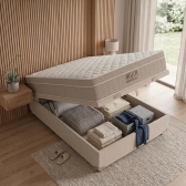 Conjunto Cama Box Baú Casal Colchão Springpocket - Bege