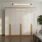 Guarda-Roupa Casal Bianca 6 Portas e 6 Gavetas 100% MDF - Nature/Off White