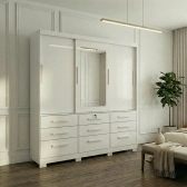 Guarda-Roupa Casal Athenas 3 Portas 9 Gavetas - Branco