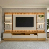 Conjunto Rack e Painel Baeza 1.80m Tauari