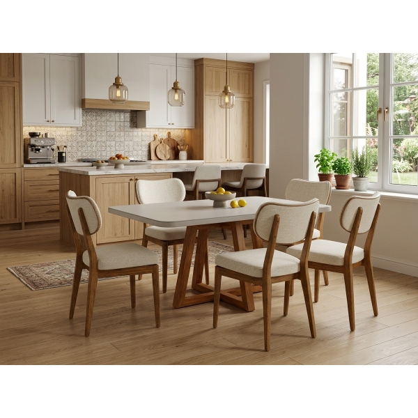 Conjunto Mesa de Jantar Slim 1,30m com 4 Cadeiras Camélia