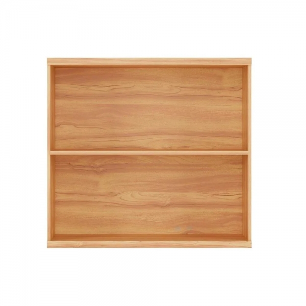 Armário Aéreo de Cozinha Pandora 80cm Duas Portas Ripado MDF - Amêndoa