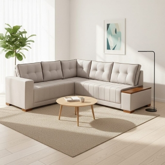Sofá de Canto Agnes 236x236 cm com Assento D28 Soft