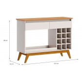 Aparador Buffet Gardenia com Adega para 12 Garrafas e Gaveta - Off White/Nature