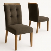 Kit 2 Cadeiras Sala de Jantar com Encosto Anatômico Porto - Linho Marrom