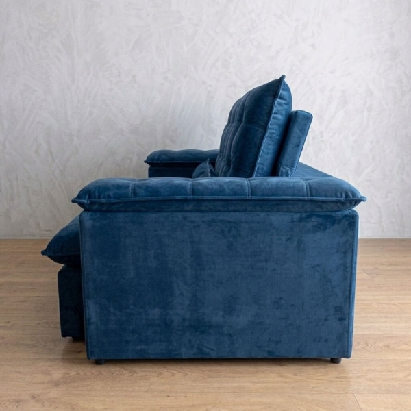Sofá Retrátil e Reclinável Grécia com Pillow Top - Azul