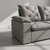 Sofá Retrátil e Reclinável Grécia com Pillow Top - Cinza