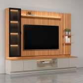 Conjunto Rack Painel Cristaleira Fosco Lumina