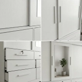 Guarda-Roupa Casal Athenas 3 Portas 9 Gavetas - Branco