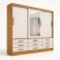 Guarda-Roupa Casal Tucson 3 Portas de Correr e 9 Gavetas - Cinamomo/Off White