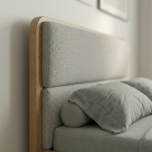 Cama de Casal Moderni 1,51m Amêndoa Off White