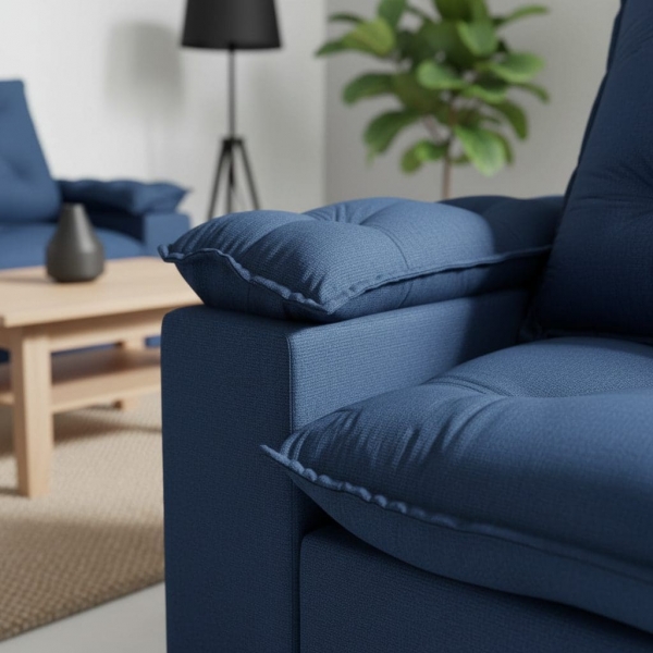 Sofá Retrátil e Reclinável Grécia com Pillow Top - Azul