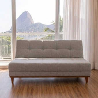 Sofá-Cama 3 Lugares Madrid Reclinável com Espuma D26