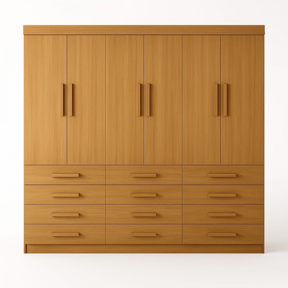 Guarda-Roupa Casal Austin Plus 6 Portas e 12 Gavetas - Cinamomo