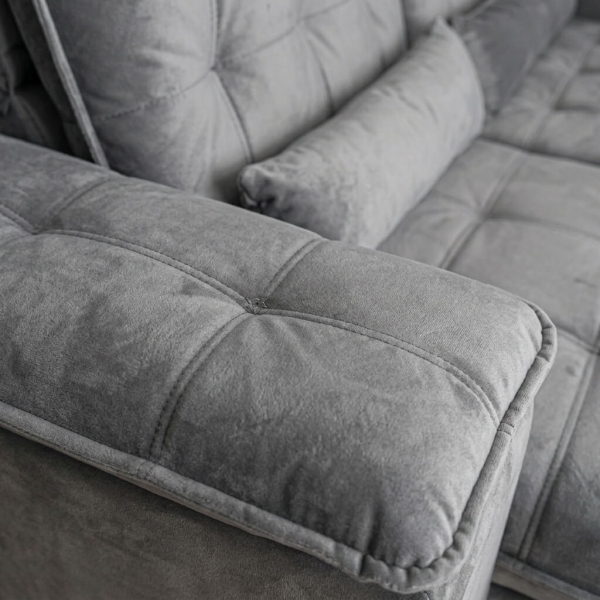 Sofá Retrátil e Reclinável Grécia com Pillow Top - Cinza