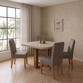 Conjunto Mesa de Jantar Segovia 0,90 com 4 Cadeiras Diva