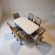 Mesa de Jantar 6 Lugares Coimbra Tampo de Vidro - Off White/Nature
