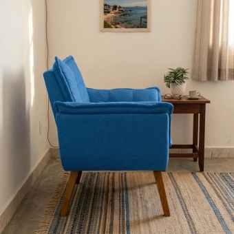 Poltrona Decorativa Opala com Molas e Espuma D28
