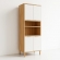 Paneleiro de Cozinha Pandora 100% MDF com Nicho para Micro-ondas - AMENDOA/OFF WHITE