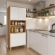 Paneleiro de Cozinha Pandora 100% MDF com Nicho para Micro-ondas - Amêndoa/Off White
