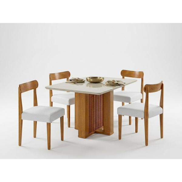 Conjunto Mesa Granada 1,20m com 4 Cadeiras Azaleia