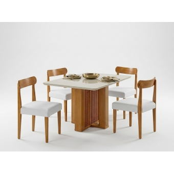Conjunto Mesa Granada 1,20m com 4 Cadeiras Azaleia