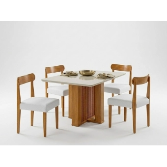 Conjunto Mesa Granada 1,20m com 4 Cadeiras Azaleia