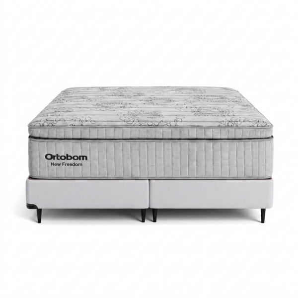 Conjunto Cama Box Queen New Freedom Branco
