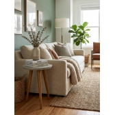 Mesa Lateral Yara 0.44m Off White com Pés Palito