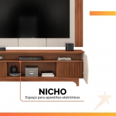 Rack com Painel Olga 1.83m para TV até 75 - Bali/Cedro