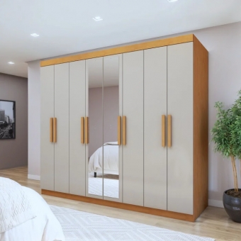 Guarda-Roupa Casal Bravo Easy Slim 8 Portas e 4 Gavetas