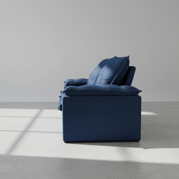 Sofá Retrátil e Reclinável Grécia com Pillow Top - Azul