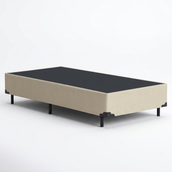 Base Box Solteiro Prime Linho Bege