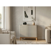 Balcão Buffet 2 Portas Flay - Off White/Cinamomo