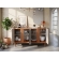 Buffet Charlotte 1.53m 4 Portas Ripadas e Dobradiça Soft Close - Off White/Cinamomo