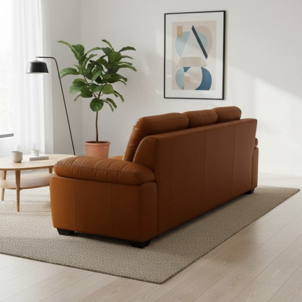 Sofá 3 Lugares Pitsburgo 2.07m Espuma D33 e Molas S - Terracota
