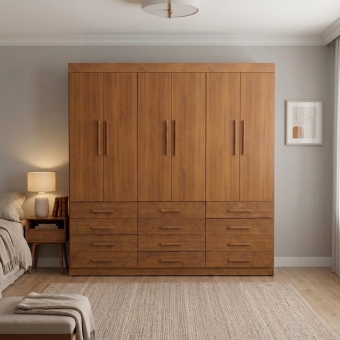 Guarda-Roupa Casal Austin Plus 6 Portas e 12 Gavetas