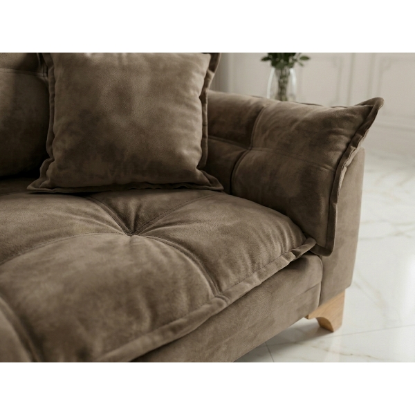 Sofá Living Firenze 2,00m Assento D28 Soft e Molas Espirais - Marrom