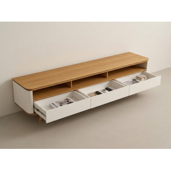 Rack Begonia 2.60m MDF e Pés em Madeira Maciça