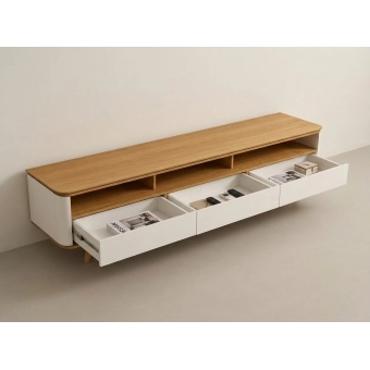 Rack Begonia 2.60m MDF e Pés em Madeira Maciça