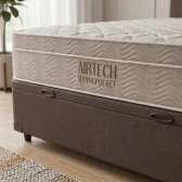 Conjunto Cama Box Baú Casal Colchão Springpocket Marrom