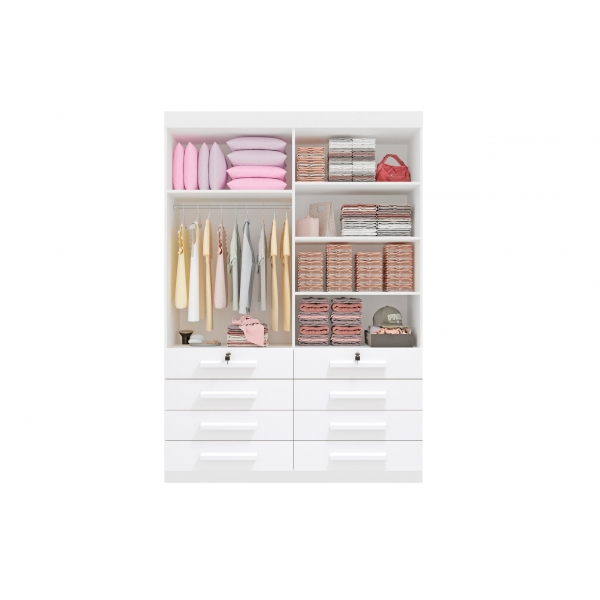 Guarda-Roupa Casal Austin 4 Portas e 8 Gavetas - Cinamomo