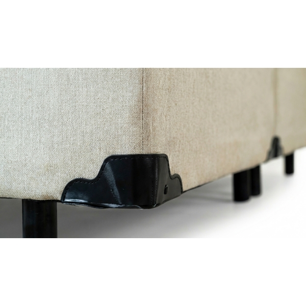 Base Box King Bipartido 1,93m Linho Palha